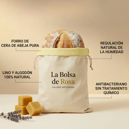 La Bolsa de Rosa (30 x 40 cm) — Tu pan fresco después de 5 días