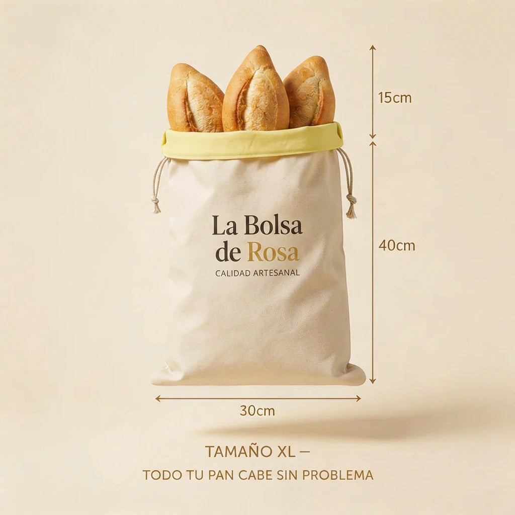La Bolsa de Rosa (30 x 40 cm) — Tu pan fresco después de 5 días