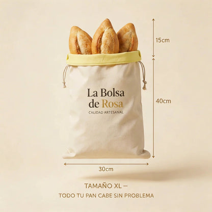 La Bolsa de Rosa (30 x 40 cm) — Tu pan fresco después de 5 días