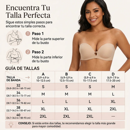 Nalya Push-Up Strapless — Antideslizante y Sin Varilla